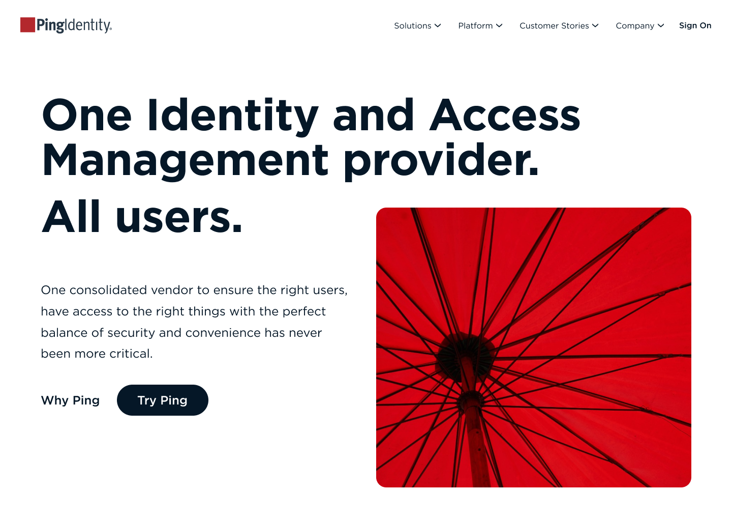 Ping Identity Homepage Redesign 2023