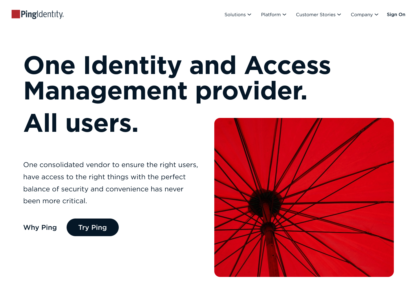 Ping Identity Homepage Redesign