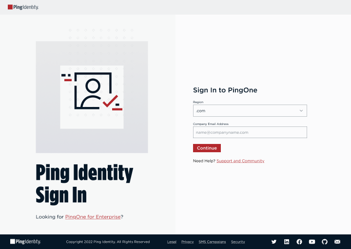 Ping Identity One Ping Login
